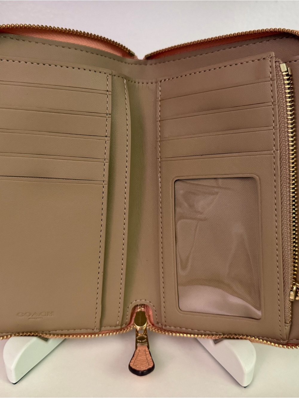 Coach Pink Floral Medium ID Wallet - Picture 6 of 9
